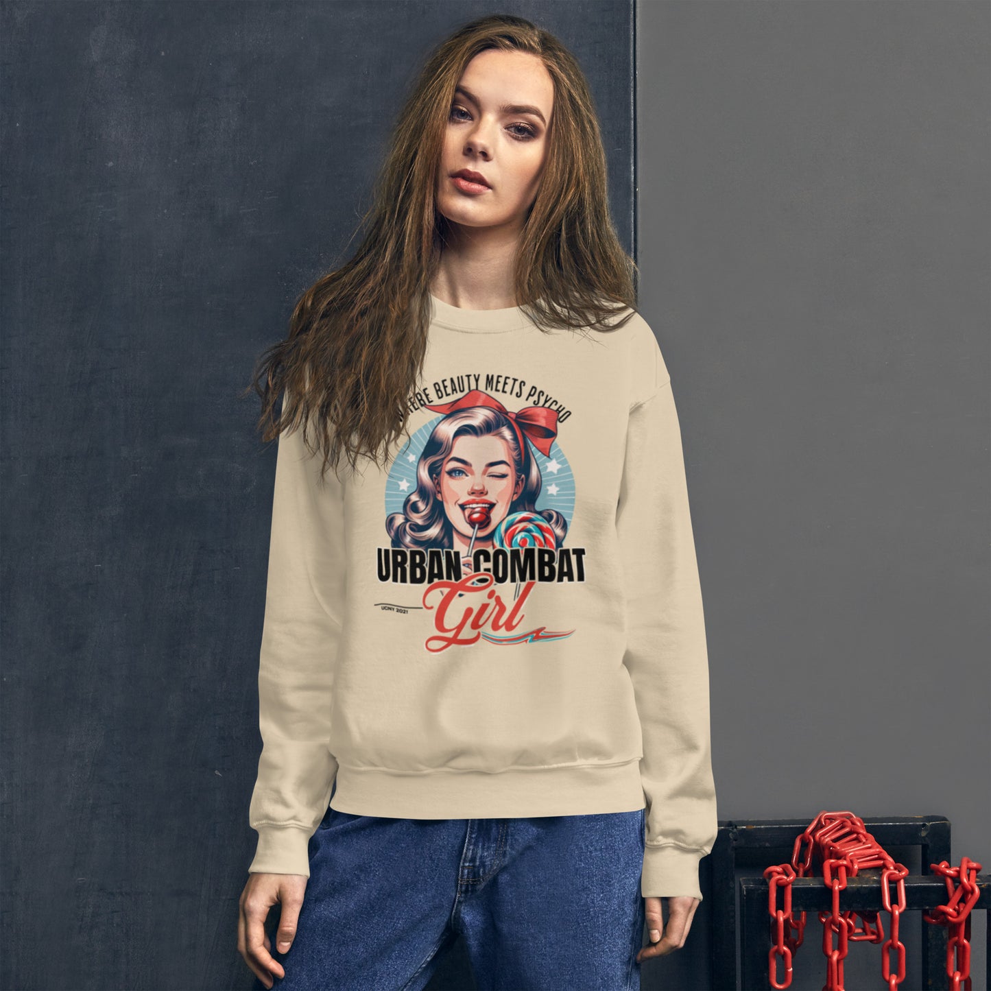 Urban Combat Girl Unisex Sweatshirt